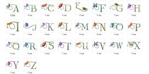 26个蝴蝶形状英文字母字体（png）