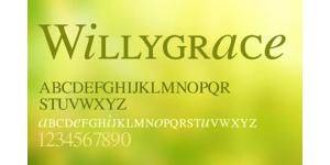 一款字型秀美Willygrace字体