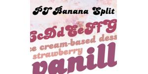 香蕉船冰淇淋PT Banana Split字体素材